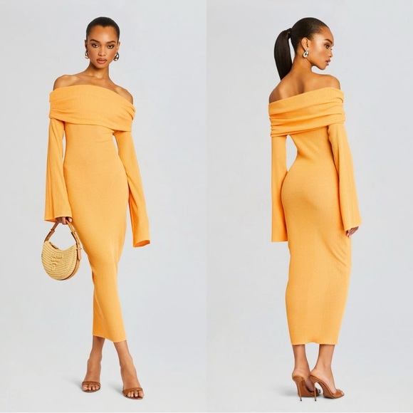 SER.O.YA Tallulah Midi Dress Papaya - Picture 10 of 10